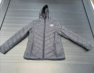 New Balance Black Quilted Hooded Jacket