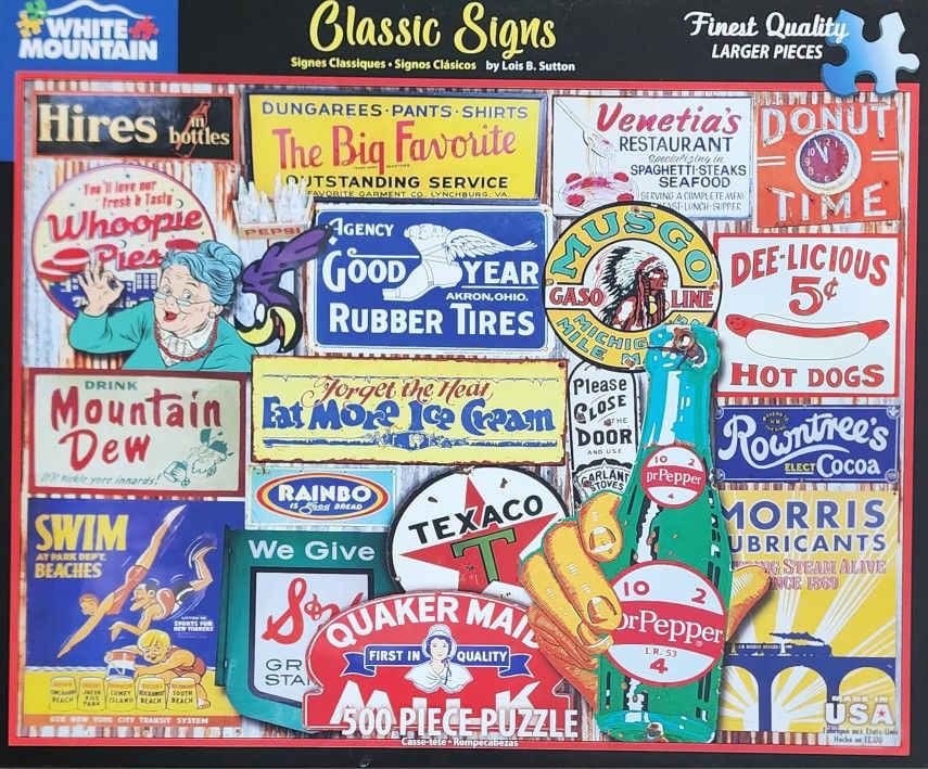 White Mountain Classic Signs 500PC Puzzle