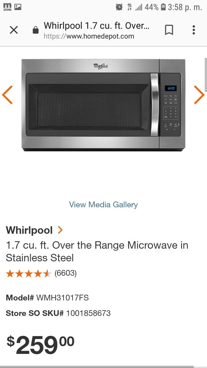 Whirlpool microwave