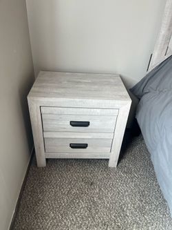 White bedside table