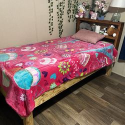 Twin size bed with mattress