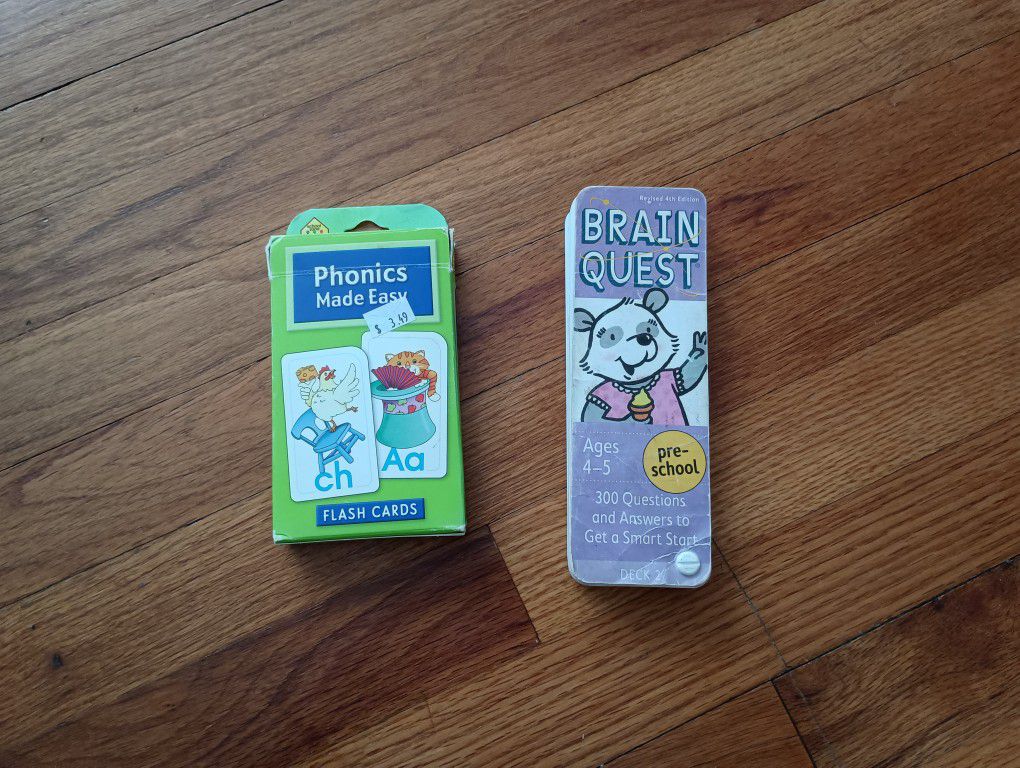 Set of Kids Life Learning Tools: Phonics Made Easy Flash Cards & Brain Quest Pre-K Cards