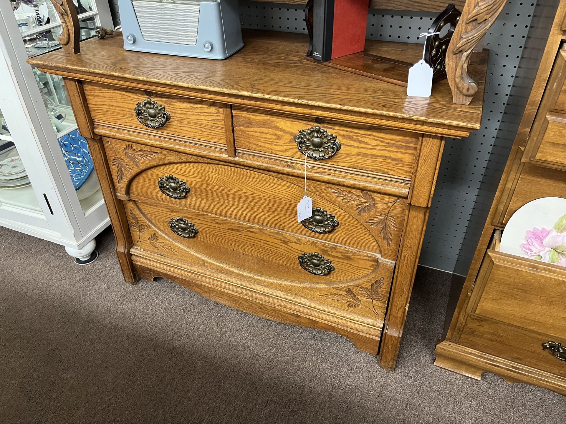Old Vintage Oak Dresser