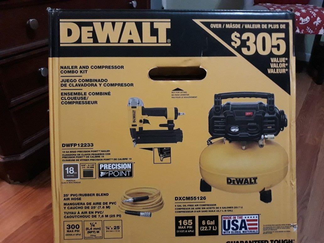 DeWalt Air Compressor And Nail Gun Kit