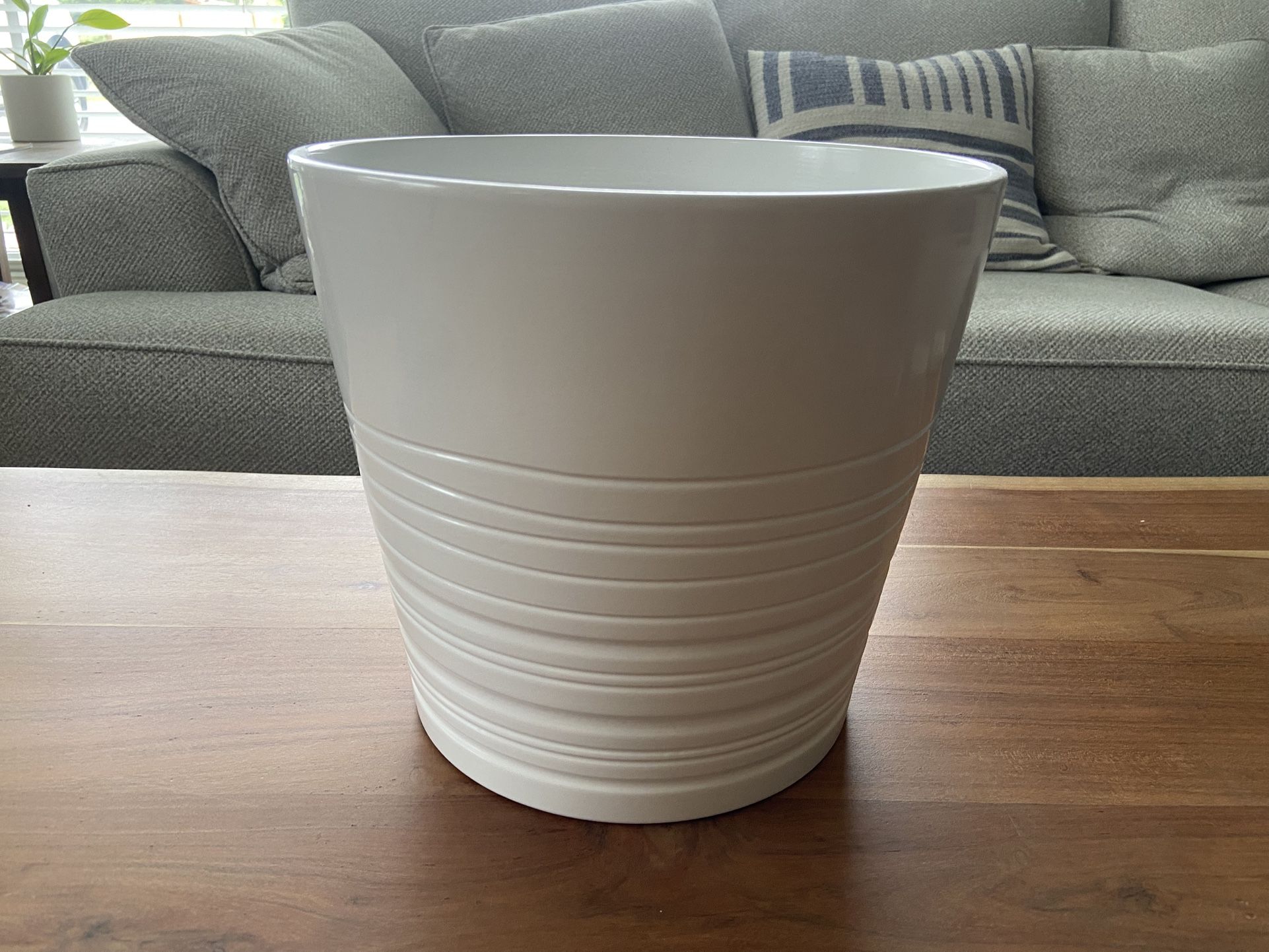 White IKEA Muskot 11” Flower Pot NEW