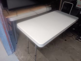 Selling 2 4ft by 2ft white foldable tables in great condition.