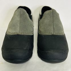Northside Suede Low Top Boots Slip On Thermolite Gray Black Women's 9 NEW!