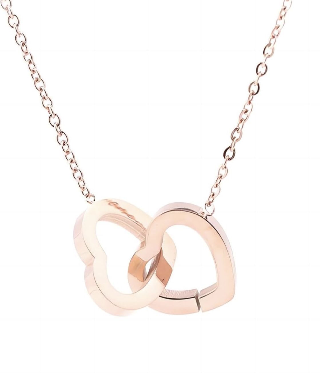 Heart Necklace for Women Gold Double Heart Necklace Non Tarnish Dainty Tiny Love Heart Pendant Necklace Choker Silver Rose Gold Trendy Jewelry 18K Gol