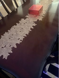 Dark Wood Dining Table Set with Chairs – Great Condition