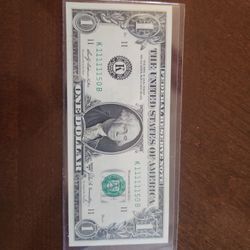 1969 B 1 Dollar 6 IN A ROW Fancy Serial