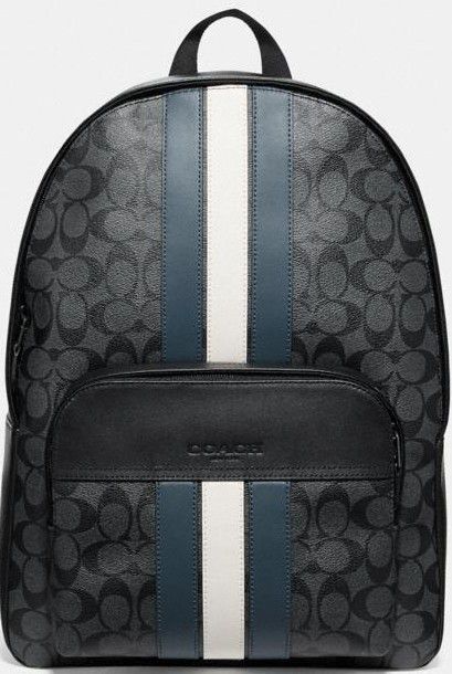 Coach Men's Backpack (signature canvas w/ varsity stripe)