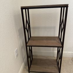 DECORATIVE WOOD/METAL SHELVING UNIT 