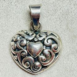Heart Sterling Silver Charm Pendant