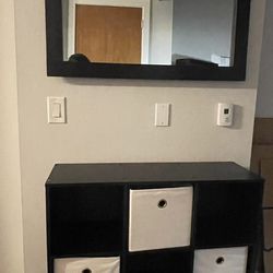 Mirror And 9 Cube shelf organizer