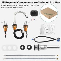  Bathroom Sink Faucet with Pull Out Sprayer,