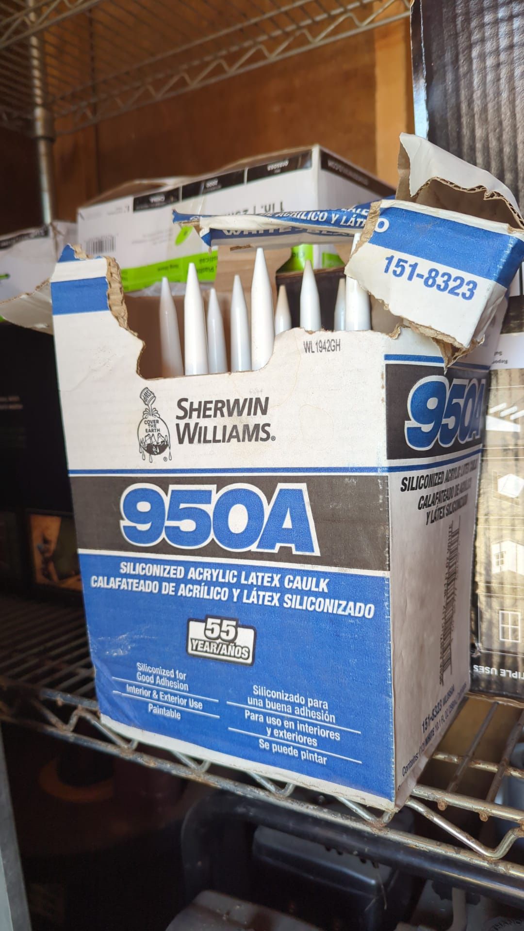 Box of 12 Sherwin Williams 950A Siliconized Acrylic Latex Caulk 10.1oz. White