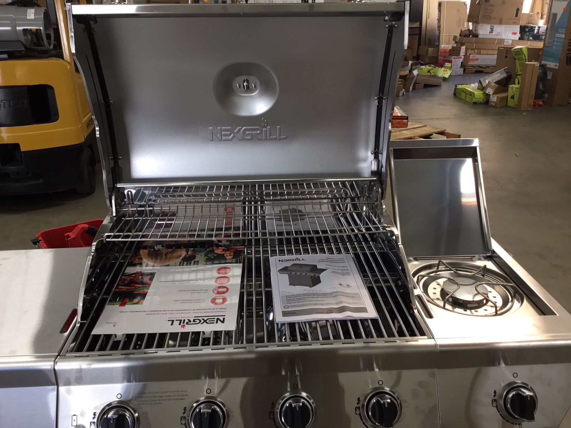 Nexgrill 4Burner Propane Gas Grill in Stainless Steel with Side Burner