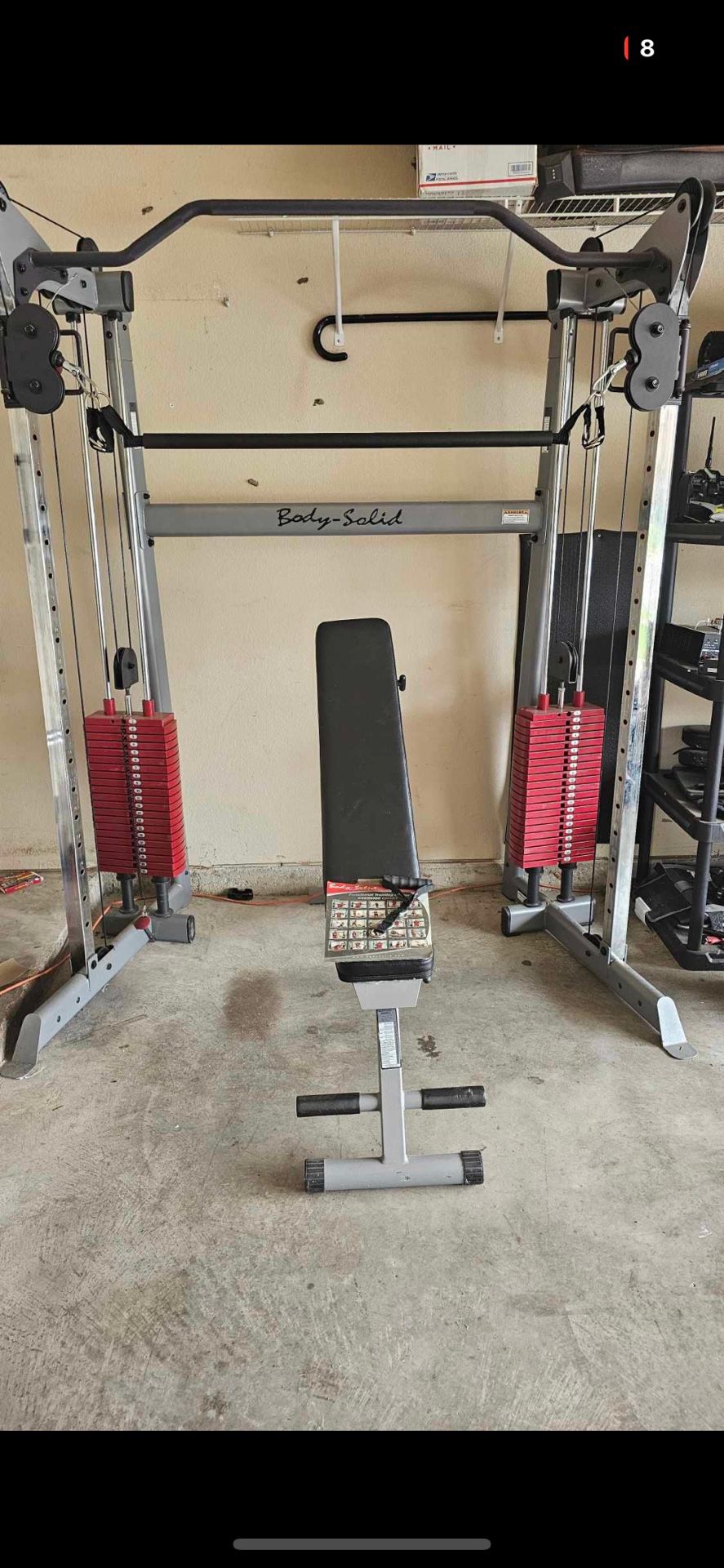 Body Solid Functional Trainer W Upgrade Weight Stacks & Bench 