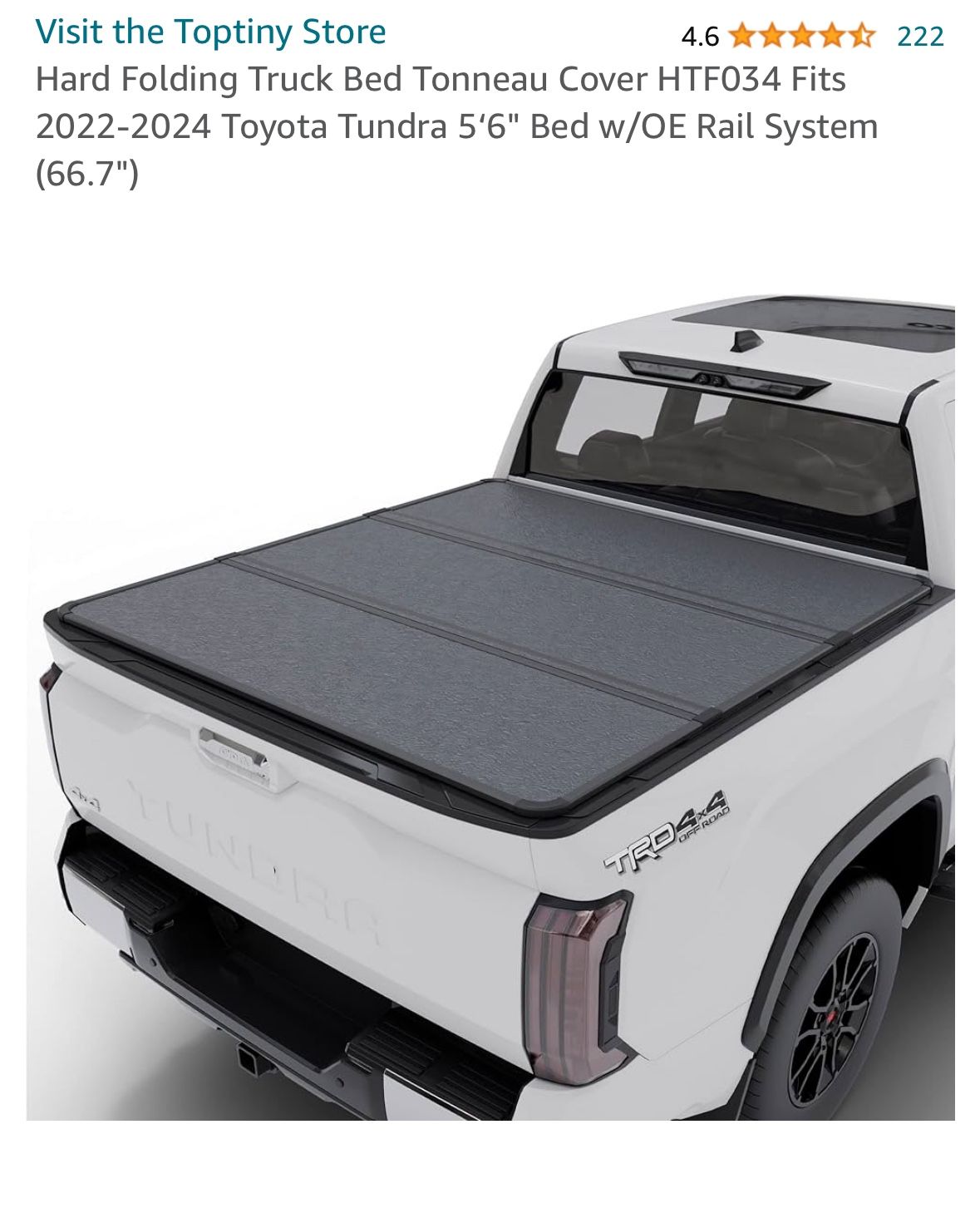 Toyota tundra Truck Bed Tonneau Cover (new - Open Box)