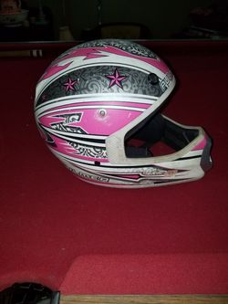 3 helmets pink small, others size Med