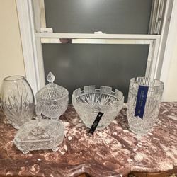 Waterford Crystal Bowl And Vase