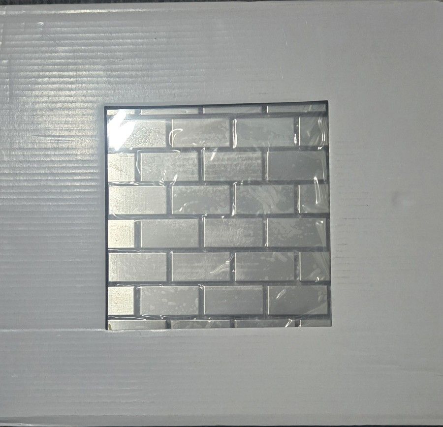 Stainless Steel Blend 1 in. x 2 in. Mesh-Mounted Metal Mosaic Tile