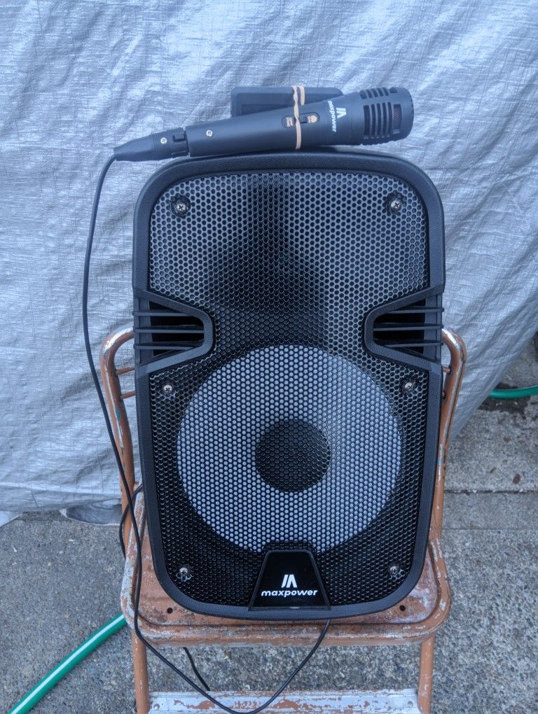 Bluetooth PA Speaker – Mic, Remote, Battery or Plug-In – MAX POWER