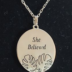 "She Danced" Engraved Medallion Necklace w/Pearl (NWT)