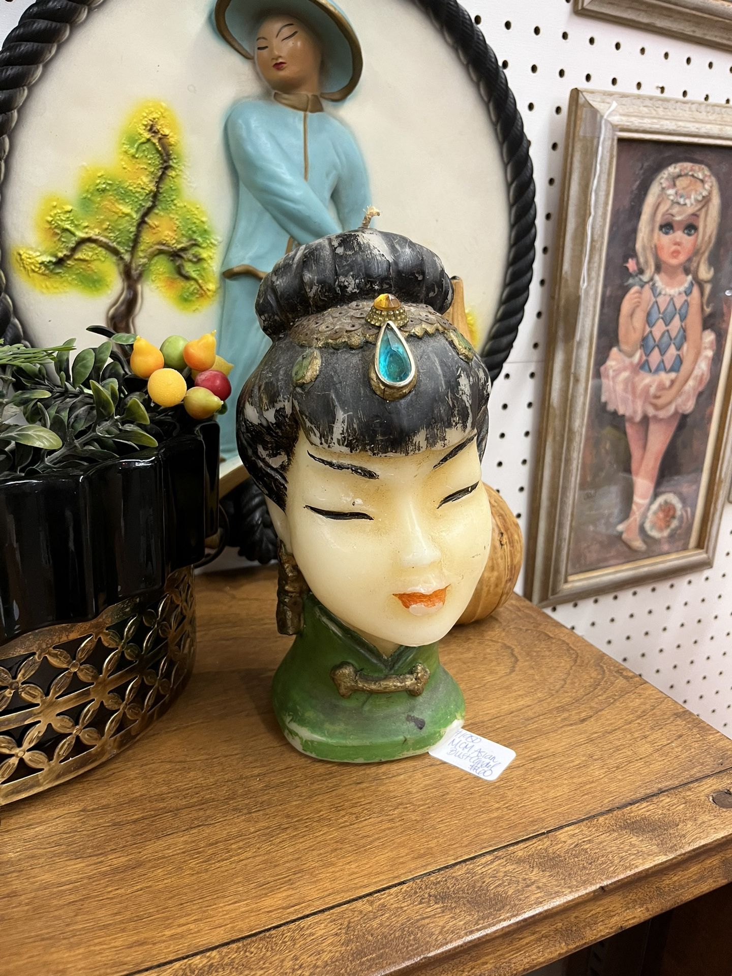 Mid Century Asian Bust Candle