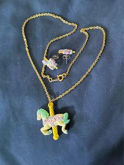 Vintage AVON  Girl’s CarouselHorse Jewelry Set