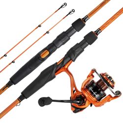 KastKing Spinning Fishing Rod and Reel Combo,Spin-6'8" M-2000 Reel (2pcs+ Extra Tip),IM6 Graphite-Lethal Blaze