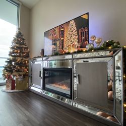 El Dorado Galena TV Stand Mirrored Gray