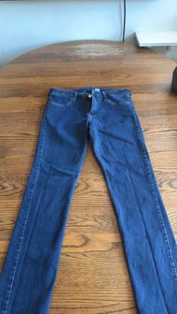 Womens Classic Blue Denim Jeans with Skinny Ankle Sz 32