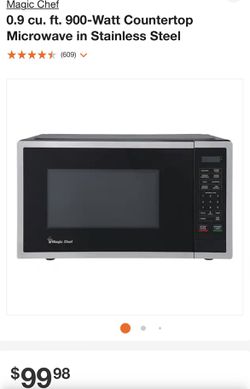 Magic Chef 0.9 cu. ft. Countertop Microwave in Stainless Steel