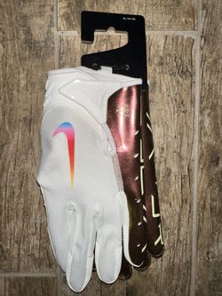 Nike Vapor Jet 7.0 White/Iridescent Skill Football Gloves Adult Size XL