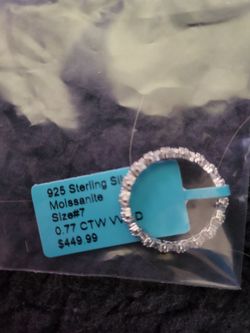 Size 7 women's sterling silver ring moisinite