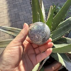 Moss Agate Druzy Sphere 63mm 204 grams