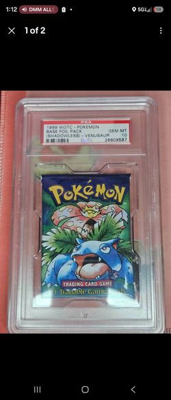 1999 Pokemon Base Set Venusaur Pack Shadowless Short Crimp PSA 10 Gem Mint