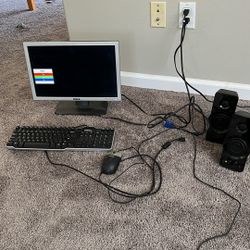 Dell Computer With Speakers  Missing Tower 