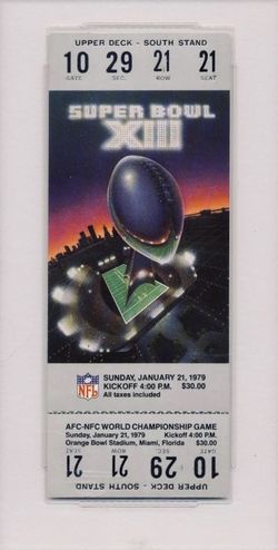 1979 Super Bowl XIII (13) Replica Ticket