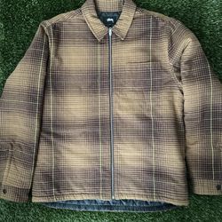 Stussy brown and green jacket