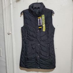 Women's Puffer Vest Sleeveless Button Down Size S