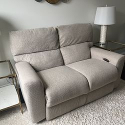 Cottage Chic Beige Power Reclining Sofa & Loveseat