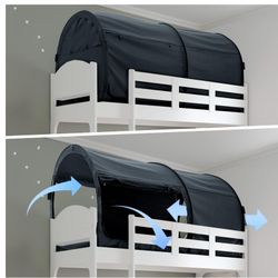 Alvantor Bed Canopy Bed Tents Dream Tents Privacy Space Twin Size Sleeping Tents Indoor Pop Up Portable Frame Curtains Breathable Grey Cottage (Mattre