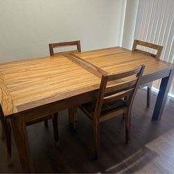 Solid wood kitchen table set