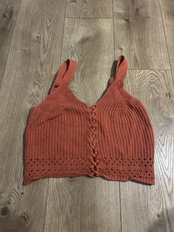 Small Tangerine Knit Crop Top 