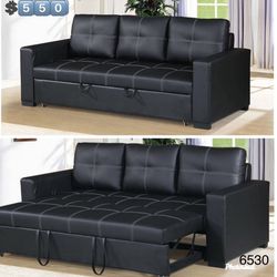 Sofa Bed.   Black And In Blue Available. 