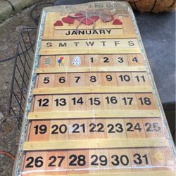 Vintage Wooden Calendar Set