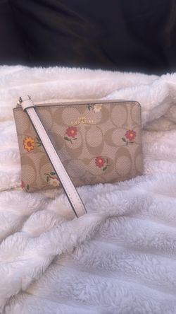 Authentic Coach Floral Signature Wristlet Wallet