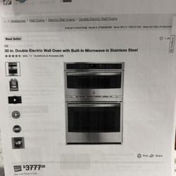 GE Double Electric Wall Oven With Built In Microwave 